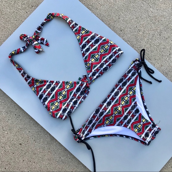 Other - Two Piece Bikini Swim Suit African Geometric  *C13